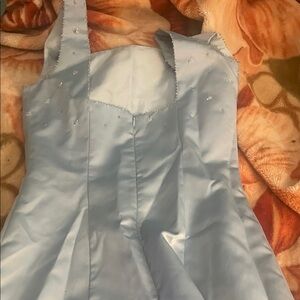 Elegant Light Blue Dress with Embellishments